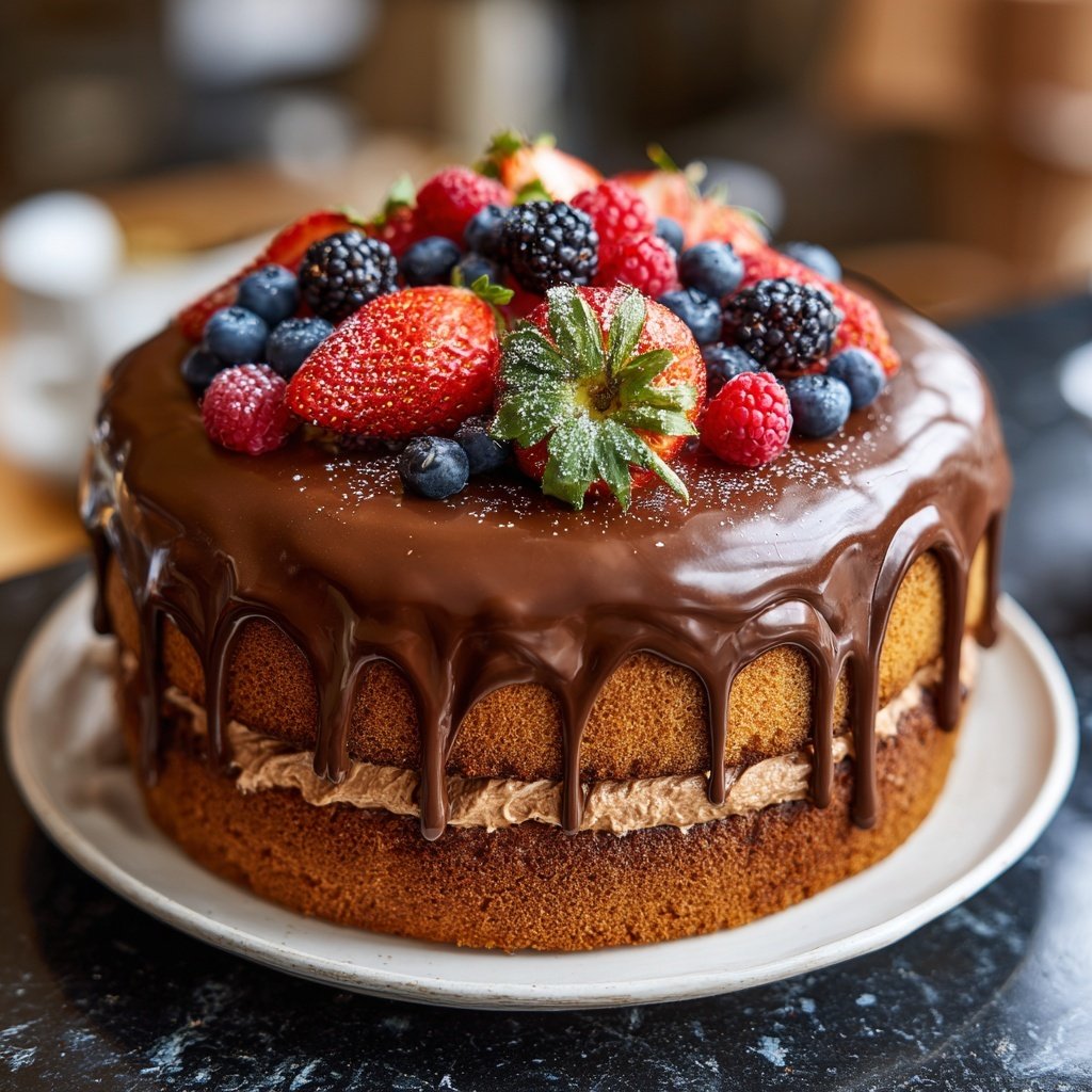 Geburtstagskuchen mit Schokocreme