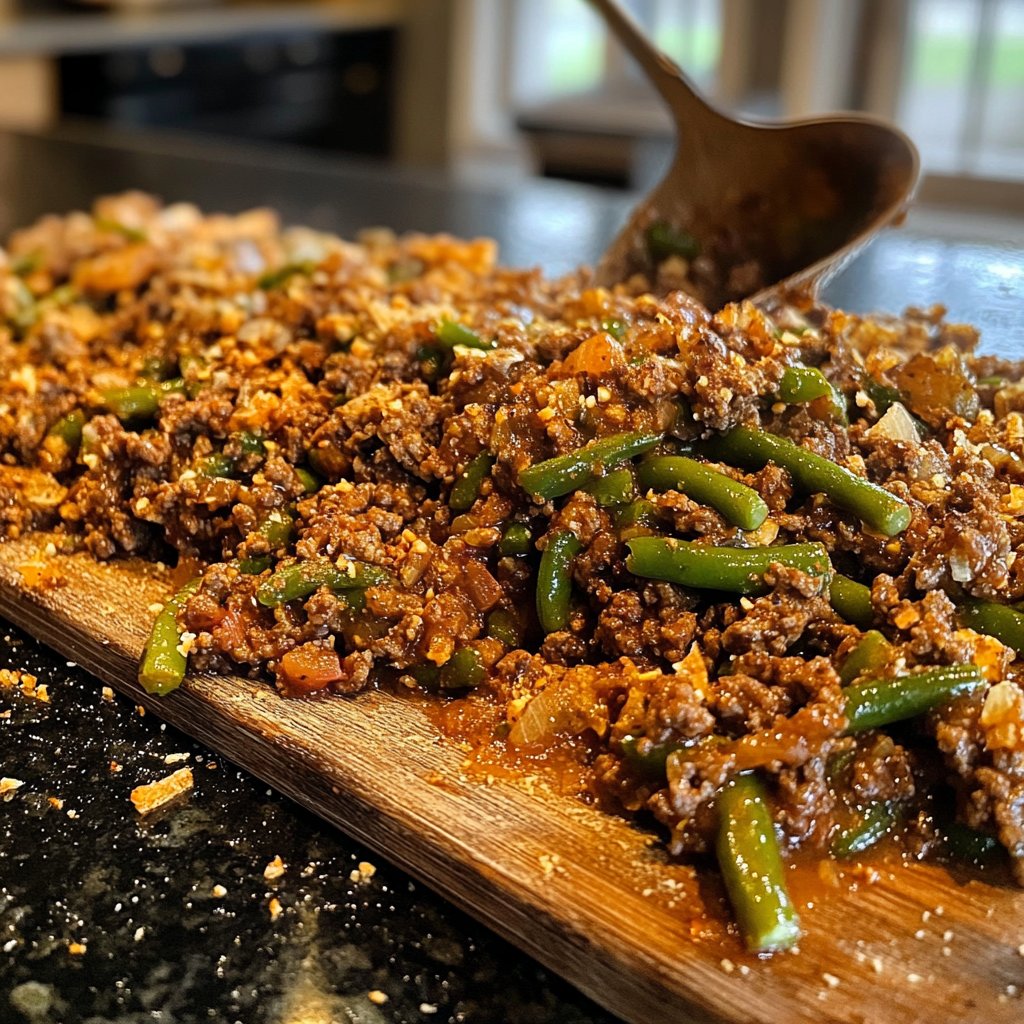 Hackfleisch Pfanne mit Bohnen