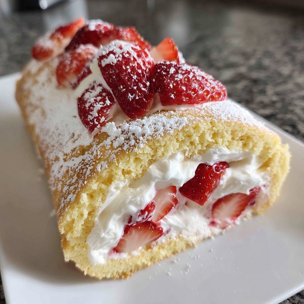 Erdbeer Biskuitrolle