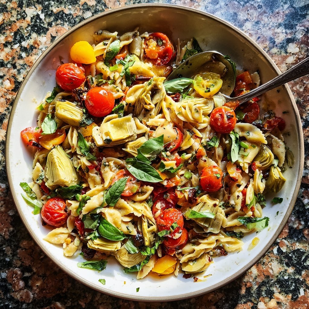 Nudelsalat Mediterran Mit Artischocken
