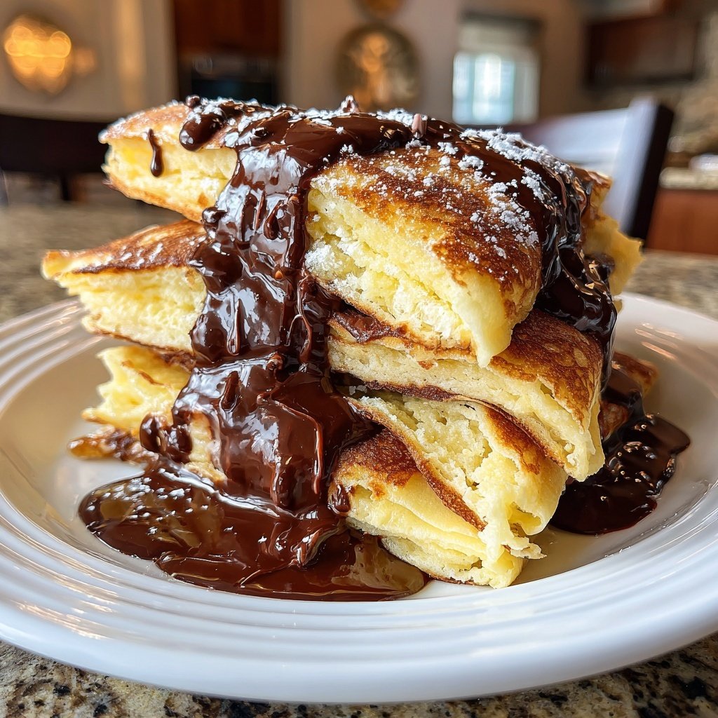 Pfannkuchen mit Schokoladensauce