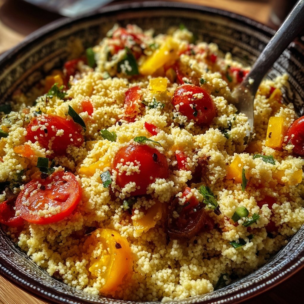 Mittagessen mit Gemüse-Couscous