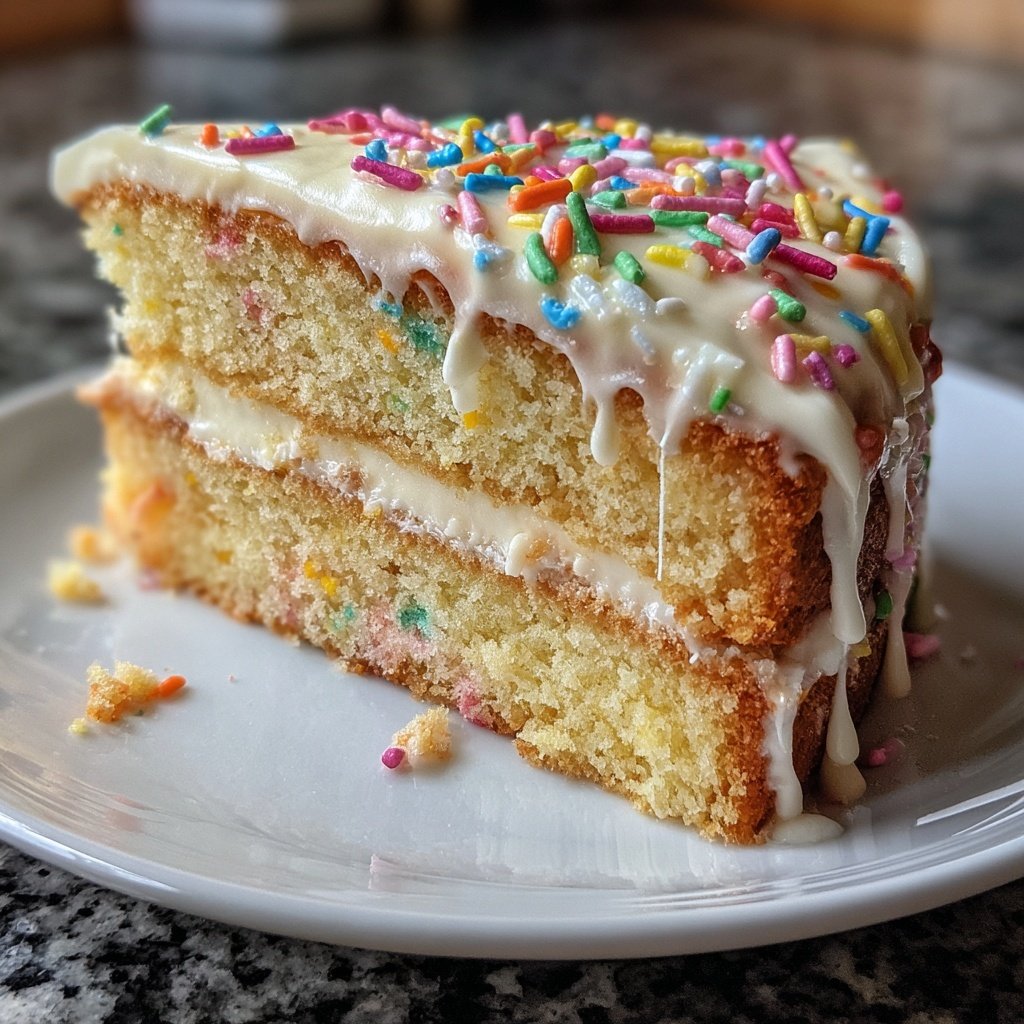 Geburtstagskuchen mit Vanillecreme