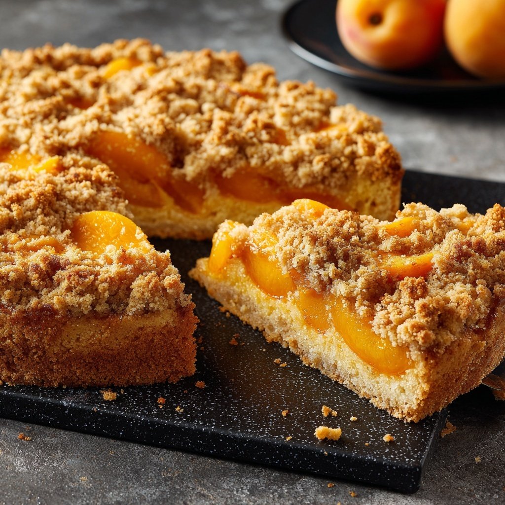 Kuchen mit Aprikosen und Streuseln